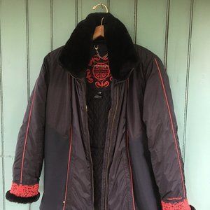 Obermeyer Black Poly-Filled Embroidered Ski Jacket